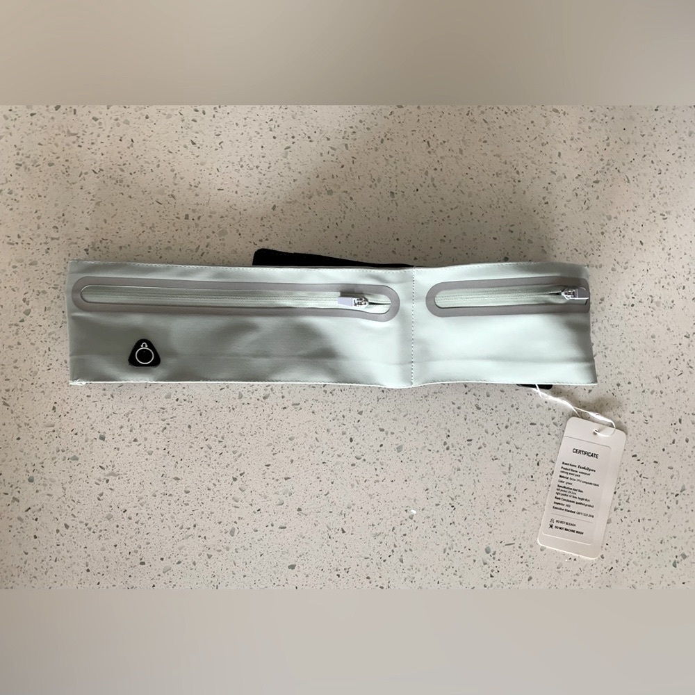 Mint Green Running Belt Bag with 2 Zipper Pockets